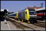 ER 20-007 ist mit ihren Alex-Zug in Lindau angekommen und wird vom Zug abgekuppelt um  den Dieselkraftstofftank wieder aufzufllen.