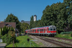 Der bereits gezeigte Zug mit 218 435 und Rotlingen verlässt am Nachmittag des 8.