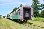 Blick auf einen 3 Achser Reko Wagen im Eisenbahnmuseum Loburg.