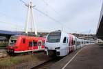 Am 04.10.2017 durchfährt 429 105 als RE4121 nach Koblenz den Hauptbahnhof Ludwigshafen.