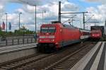 Am 24.05.2014 fuhr 101 079-2 mit dem EC 9 (Zürich HB - Hamburg-Altona) durch Ludwigshafen (Rhein) Mitte, als er in Richtung Norden unterwegs war.