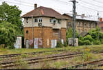 Mit dem Fahrrad von Kassel nach Halle (Saale) | Tag 5 Blankenheim–Zscherben  Strecken-km: 37,9    Der Fahrdienstleiter von Lutherstadt Eisleben sitzt westlich der Bahnsteige in  B2  und bedient