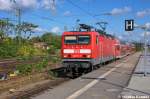 143 171-7 [Verl.|LH 2|30.05.13] mit der RB31/40 (RB 27518) von Burg(Magdeburg) und fuhr dann als (RB 17914) weiter nach Braunschweig Hbf, bei der Einfahrt in den Magdeburger Hbf.