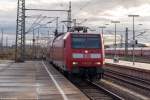 146 027 mit der RB40 (RB 17943) von Braunschweig Hbf nach Burg(Magdeburg), bei der Einfahrt in den Magdeburger Hbf.