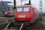 Die OHE in Mannheim: 145-CL 015 und Eurorunner 223 102 abgestellt im Mannheimer Hbf. (23.02.12)