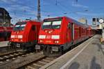 245 006 trifft am Abend des 14.8.2017 mit dem RE57513 von Füssen im Münchener Hauptbahnhof auf 245 004 mit dem RE57588 nach Kempten(Allgäu) Hauptbahnhof.