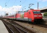 101 081-8  Zürich  verlässt mit dem MüNü-EX den Münchener Hauptbahnhof.