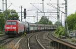 Auf dem Weg nach Norden passiert EG 3112 am 10.07.2023 den Bahnhof Neumünster