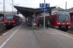 440 260-6 Richtung München und 440 703-3 Richtung Passau in Plattling Hauptbahnhof 29.01.2016