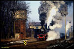 41018 und DR 031010 fahren am 25.1.1992 mit ihrem Sonderzug um 13.18 Uhr in Plaue ab.