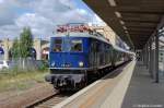 E18 047 (118 047-0) mit dem Sonderzug DPE 79863 nach Bergen auf Rgen zum Piraten-Express „Klaus Strtebeker  in Potsdam.