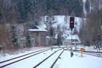 Blick vom Bahnhof Johanngeorgenstadt Richtung Erlabrunn.04.02.2018 16:20 Uhr.