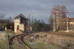 Blick auf die westlichen Ausfahrtgleise des Bahnhofes Deutschenbora , bei Nossen.