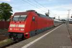 101 090-9 mit dem IC 140 von Berlin Ostbahnhof nach Schiphol (Airport) steht in Rathenow.