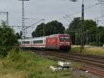 101 066-9 verlässt hier gerade Rheydt Hbf mit dem IC 2223 auf Gleis 3 nach Aachen Hbf, nächster Halt ist Geilenkirchen.19.6.2018