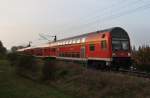 Hier ein RE3 (RE18352) von Wünsdorf-Waldstadt nach Schwedt(Oder) Hbf., bei der Einfahrt am 9.10.2013 in Schwedt(Oder) Hbf.