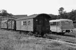 Dienst- und Gerätewagen am Heringsdorfer Bahnhof. (August 2021)