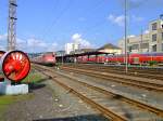 Blick auf den Hauptbahnhof Siegen vom Sdwestflische Eisenbahnmuseumam 04.09.2010.