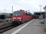 111 161 mit einem RE.
Stuttgart Hbf, März 2017