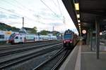 CFL Stadler Kiss 2305 2319 am 27.04.18 in Trier Hbf vom Bahnsteig aus fotografiert