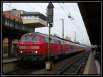 218 424 kam gerade als RE 12077 in Trier Hbf an.