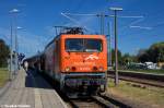 143 001 ArcelorMittal mit dem Sonderzug des Lausitzer Dampflok Club e.V zur Hanse Sail 2012 von Cottbus nach Warnemnde.