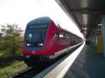 Nach seiner knapp 2 stndigen Fahrt endet RE4 aus Luckenwalde in Wittenberge und fhrt 12:16 wieder zurck nach Ludwigsfelde ber Neustadt(Dosse), Nauen, Berlin-Spandau, Berlin Hbf(tief) &