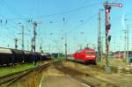 101 106 mit IC 911  Clara Schumann  (Hamburg–Berlin–Mnchen) am 11.07.1999 in Wittenberge