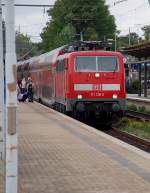 Wunstorf Gleis 8, als RE-Gegenzug nach Braunschweig steht die 111 139-2 am 22.