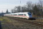 ICE Velaro D 717 (407 007-3) als Ersatzzug am 22.01.2016 in Wuppertal Unterbarmen.