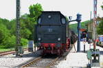 Sauschwänzlebahn Dampflok 262 BB. Hersteller Henschel & Sohn Kassel. Nr.: 25263 -1954- hier beim Wasser tanken im Bahnhof  Blumberg . Am 16.06.2017