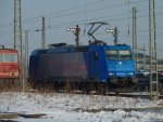 185 515 steht am 21.2.11 allein in Zwickauer Gterbahnhof