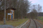 Blick auf die Strecke Richtung Bad Schmiederberg.Haltepunkt Bad Schmiederberg Süd.