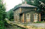 16.08.1995 Ehemaliger Bahnhof in Bad Berneck an der Strecke von Neuenmarkt-Wirsberg nach Bischofsgrün im Fichtelgebirge.