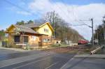 Berkenbrück im Oderbruch als  Bahnhof  in betrieblichen sinne  noch vorhanden aber die Zeiten des Bahnhofsgebäude sind lange vorbei ,im Oderbruch am 27.03.2014.