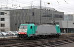 Die Cobra 2840 rangiert in Aachen-West. Aufgenommen vom Bahnsteig in Aachen-West. Bei Regenwolken am Nachmittag vom 15.3.2019.