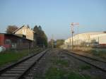 Das alte Bahnhofsgebude und das zugehrige Gelnde des ehemaligen Bahnhofes Walheim bei Aachen.Frher war es hier fnfgleising.Wegen dem Waffenbau wurden drei Gleise demontiert...also fr das