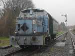 Die Henschel DH240 der EFG(Eisenbahnfreunde Grenzland) am 13.11.10 bei strmendem Regen in Walheim bei Aachen.