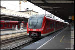 DB ET 440502 ist hier am 21.03.2017 um 14.27 Uhr aus München HBF im HBF Augsburg angekommen.