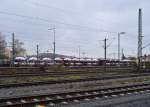 Wie sagt der Volksmund so schn!!!Jedem Raudi seinen Audi!!! :-) Hier im Bahnhof Bad Friedrichshall-Jagstfeld stehen die in Neckarsulm verladenen Neukarossen und warten gut verpackt auf dem Versand in die weite Welt. 15.12.2012