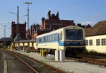 626 002 der Staudenbahn steht am 04. April 2016 im Bahnhof Bamberg abgestellt.