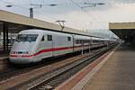 Ausfahrt am 14.10.2015 von 401 514-5  Friedrichshafen  als ICE 70 (Basel SBB - Hamburg Altona) aus dem Badischen Bahnhof von Basel in Richtung Freiburg.