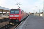 Am Nachmittag des 02.02.2017 stand 146 109-4  Baden Württemberg erfahren/Lahr (Schwarzw)  mit ihrer RB (Basel Bad Bf - Offenburg), der aus n-Wagen gebildet ist, im Startbahnhof und wartete auf