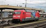Am Mittg des 27.02.2014 stand die 101 029-7  Panoramareisen  abgestellt auf Gleis 99 in Basel Bad Bf.