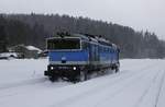 CD 754 006-5 setzt am 12.02.2019 im Grenzbahnhof Bayerisch Eisenstein/Zelesna Ruda-Alsbetin um