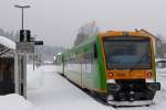 VT 24 der Waldbahn in Bayrisch Eisenstein kurz vor der Rückfahrt Richtung Plattling.