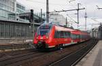 Hier 442 330-7  Dessau-Roßlau  als RE7 (RE18717) von Wünsdorf-Waldstadt nach Bad Belzig, bei der Einfahrt am 15.3.2014 in Berlin Friedrichstraße.