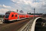 RE1 (RE3176) von Frankfurt(Oder) nach Brandenburg Hauptbahnhof erreicht am 14.5.2017 den Berliner Hauptbahnhof. Schublok war 182 025-7.