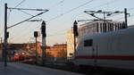 Nah- und Fernverkehr gegenseitig im Blick und der Fernsehturm immer dabei!
401 579 auf seinem Weg zum ENdbahnhof B-Ostbahnhof trifft auf einen 5-teiligen 442 im Berliner Hbf.

Berlin, der 13.5.2018
