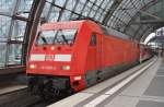 Hier 101 088-3 mit EC179 von Berlin Hbf. nach Praha hl.n., dieser Zug stand am 26.7.2013 in Berlin Hbf.